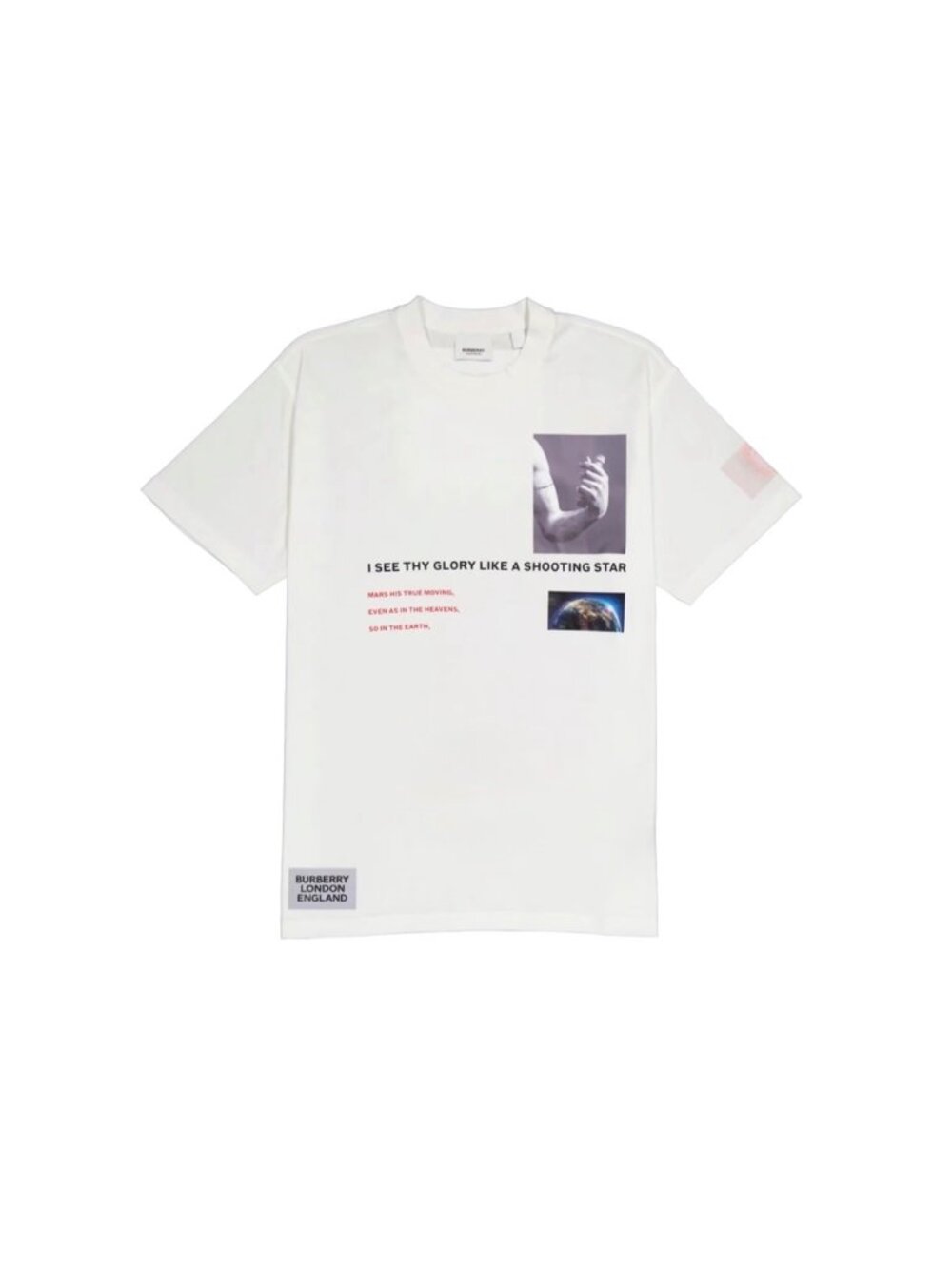 Pre-owned Burberry Unisex Montage Cotton Jersey T-Shirt White XXS